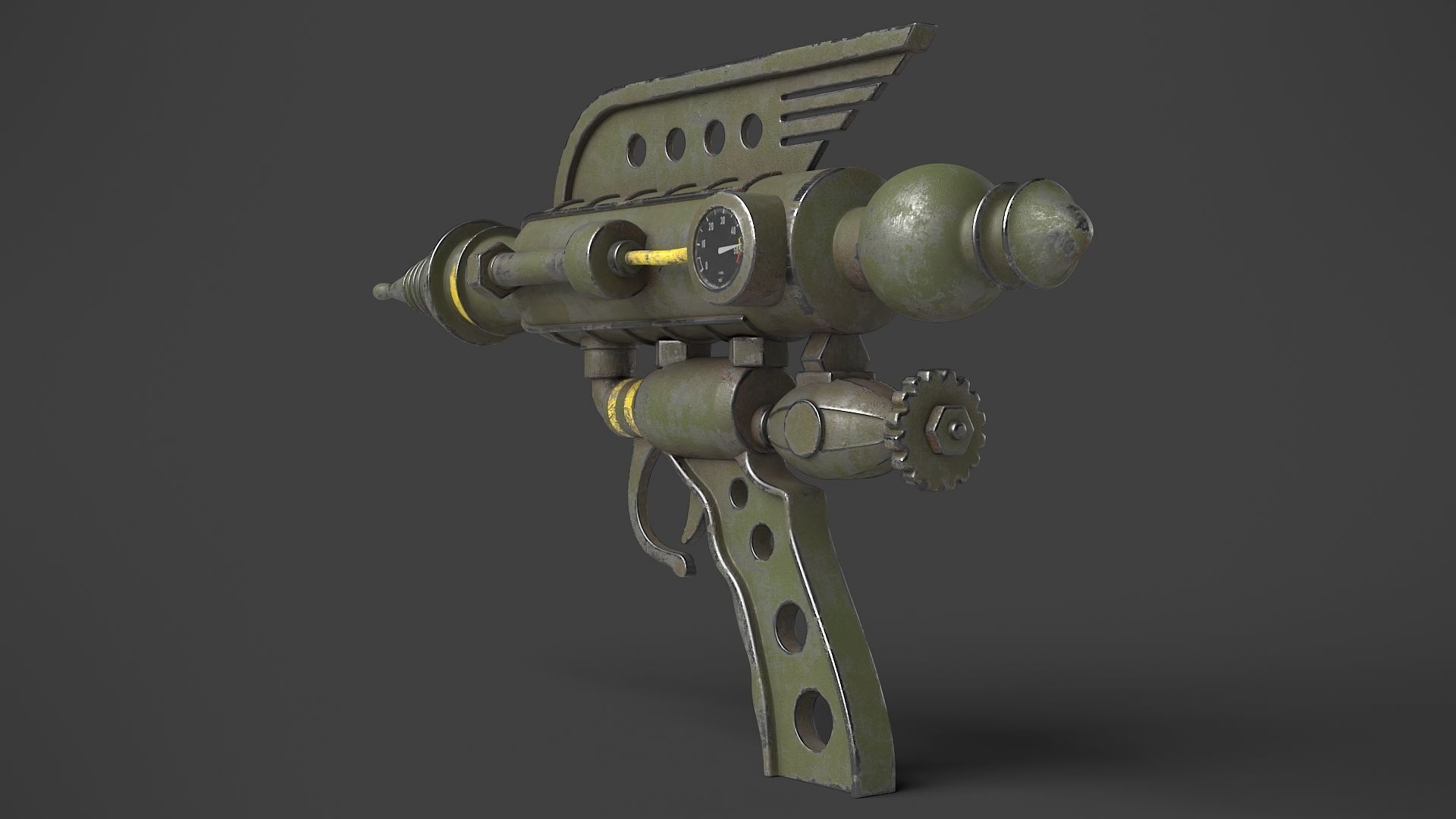 Fantasy Gun 05 Low-poly 3D model_7