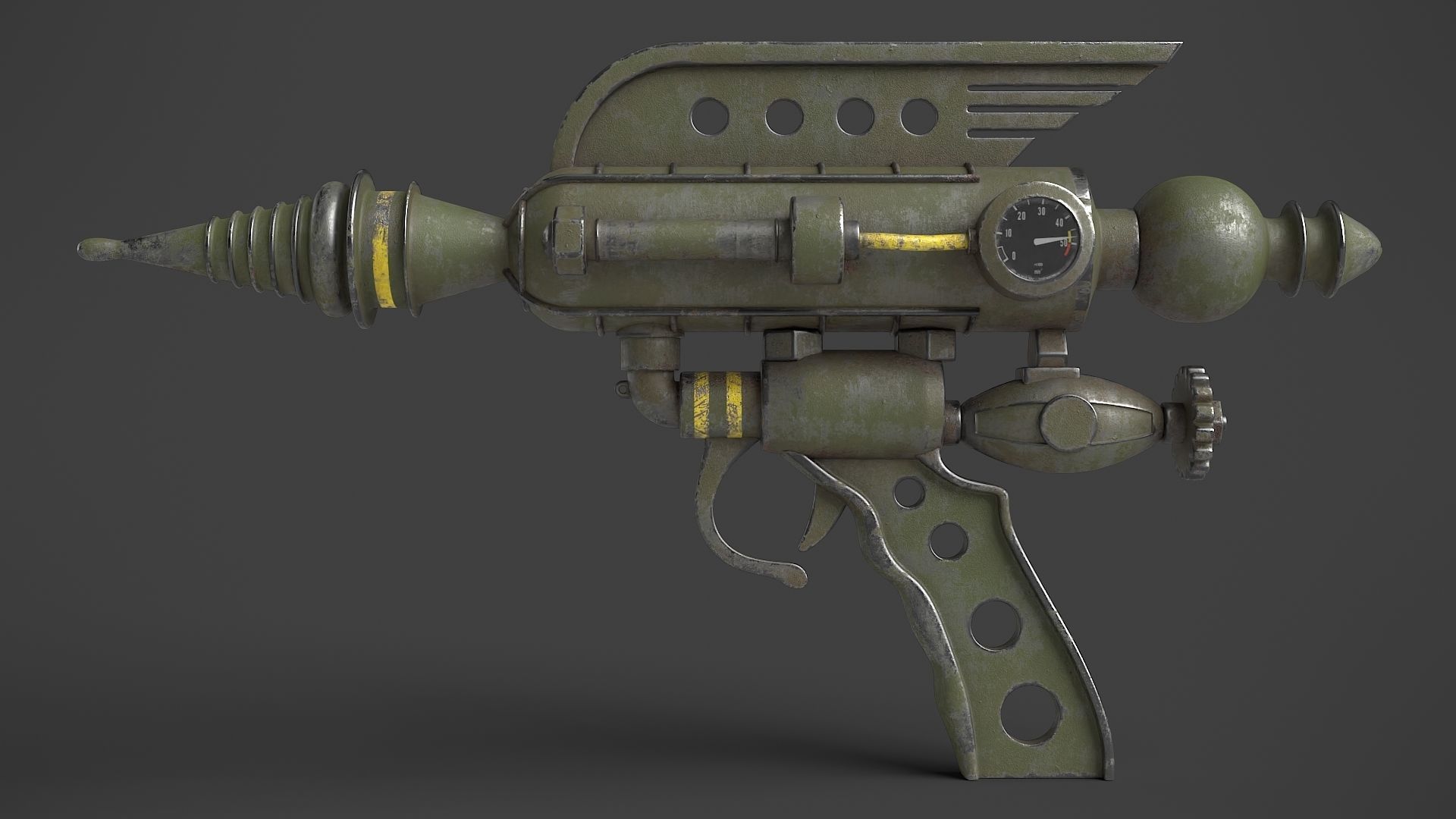 Fantasy Gun 05 Low-poly 3D model_8