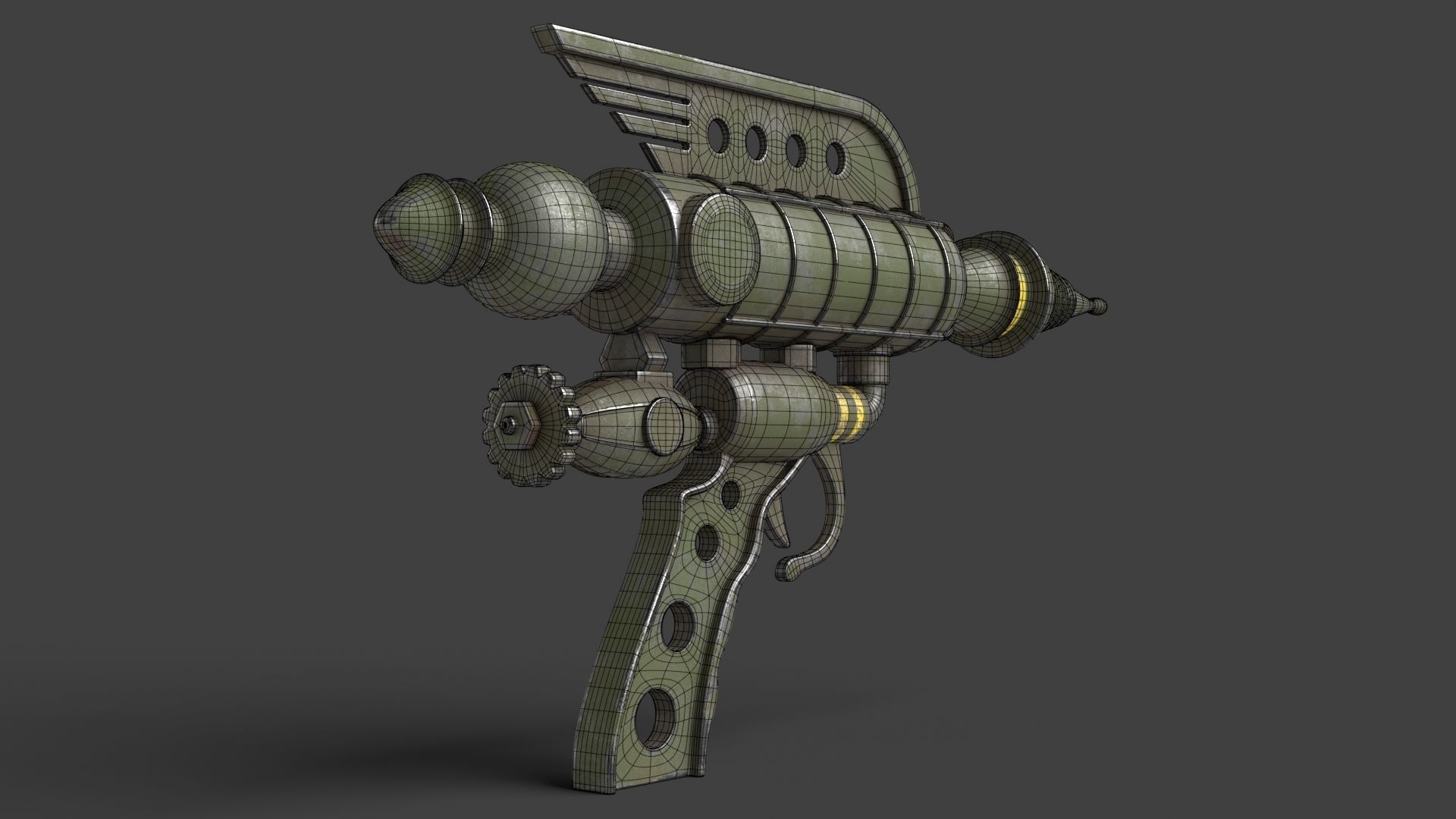 Fantasy Gun 05 Low-poly 3D model_16