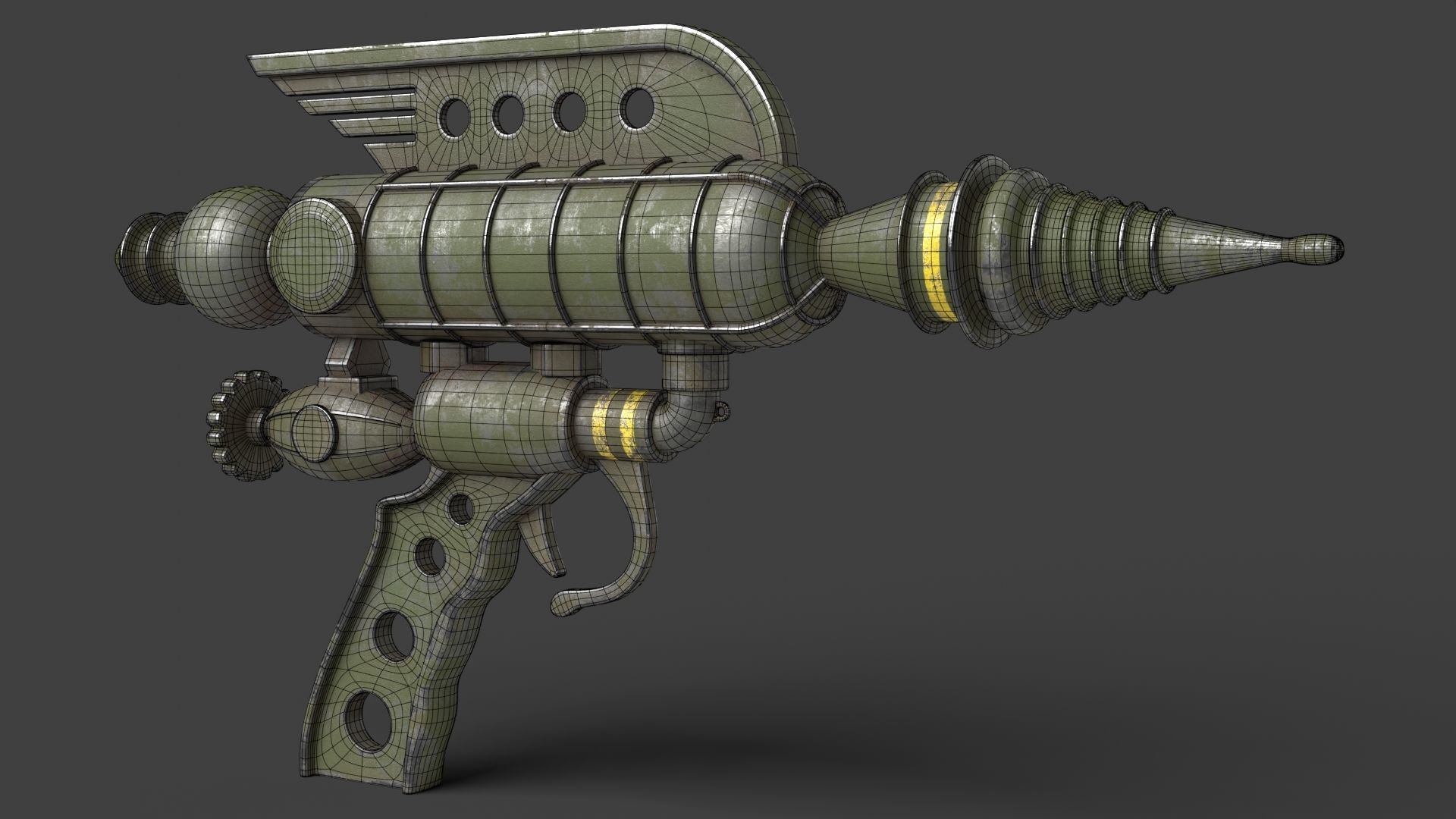 Fantasy Gun 05 Low-poly 3D model_11
