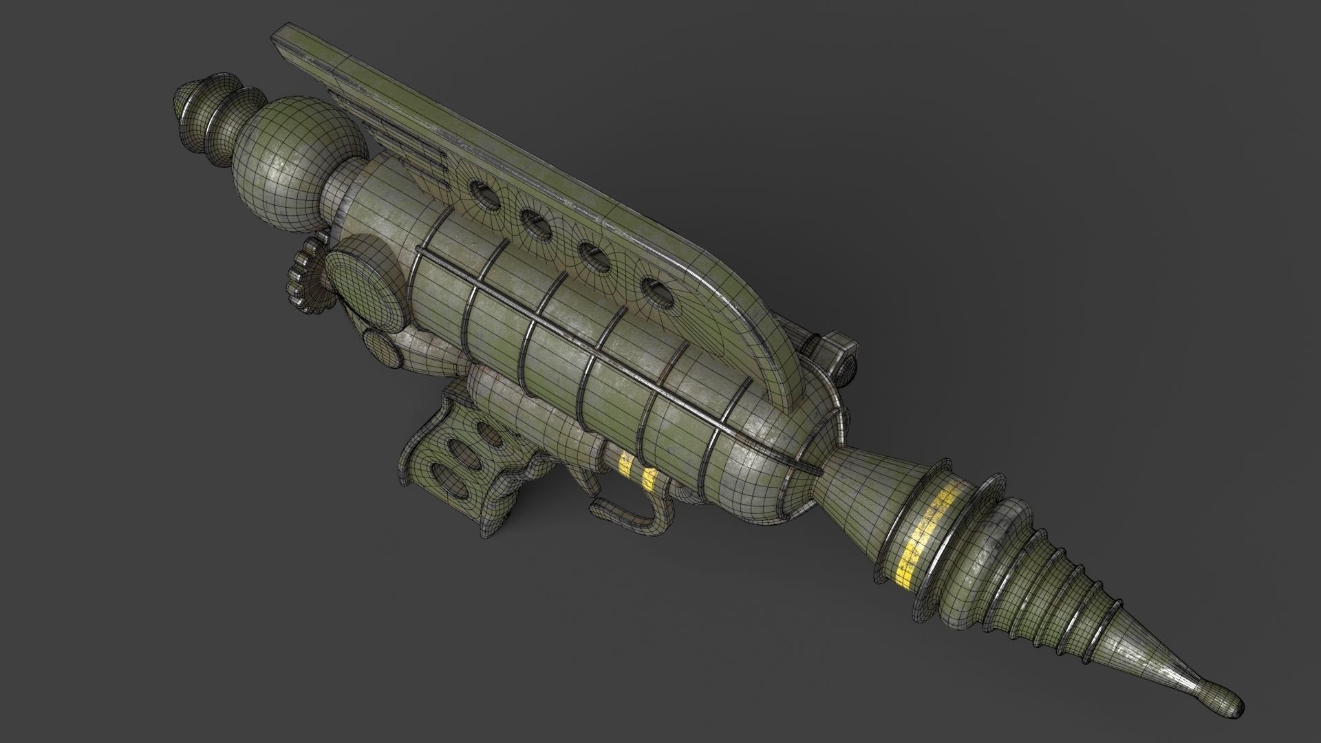 Fantasy Gun 05 Low-poly 3D model_14