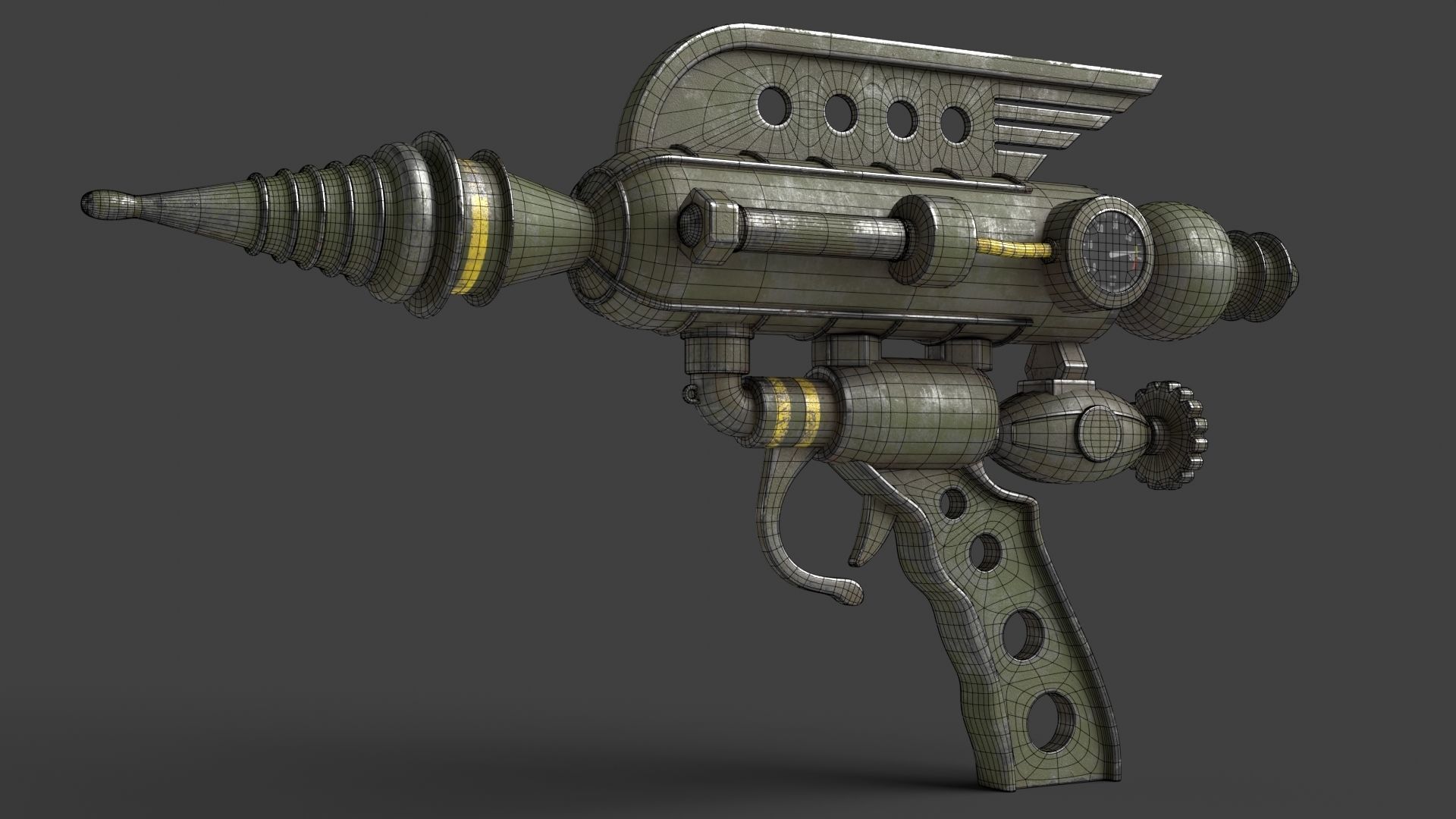 Fantasy Gun 05 Low-poly 3D model_10