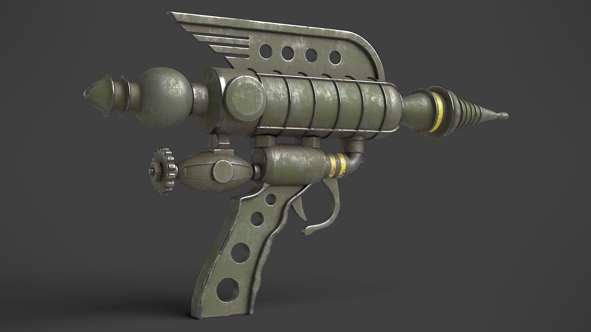 Fantasy Gun 05 Low-poly 3D model_3
