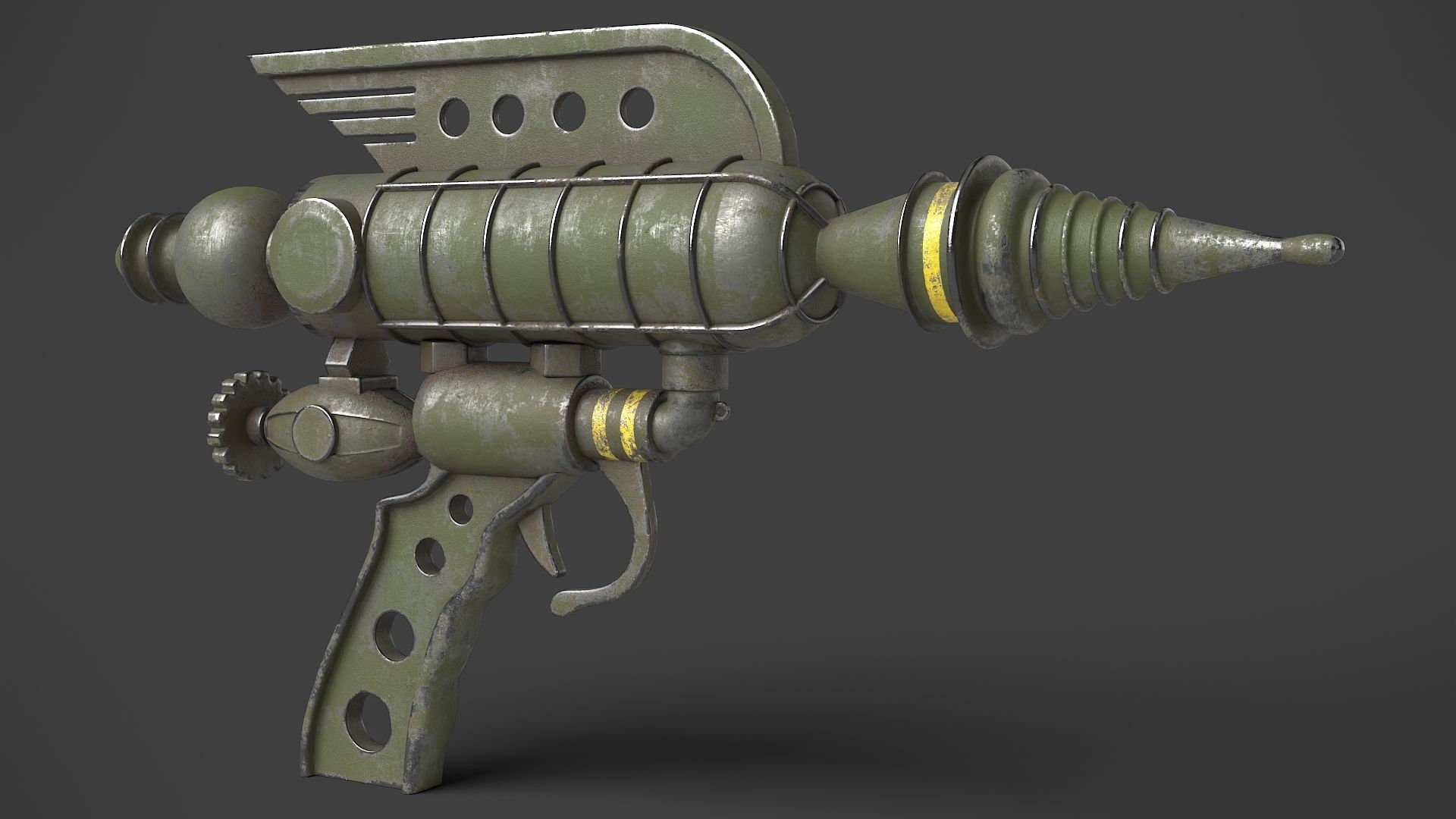 Fantasy Gun 05 Low-poly 3D model_1
