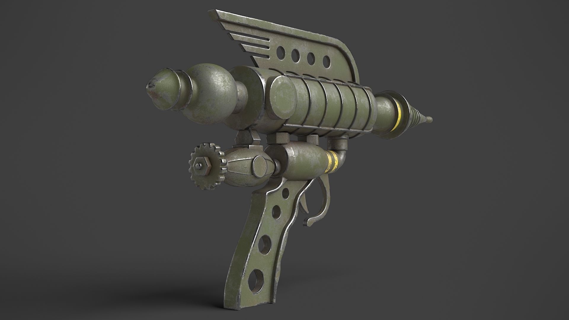 Fantasy Gun 05 Low-poly 3D model_6