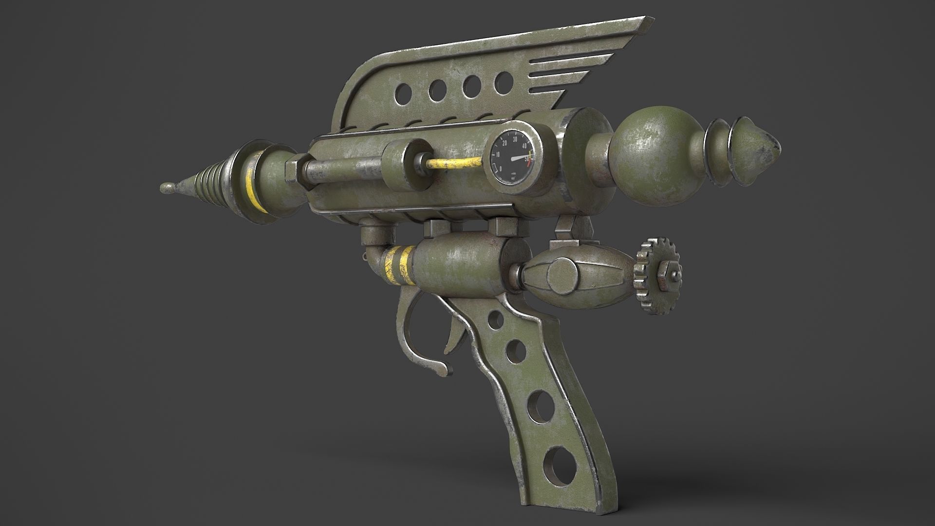 Fantasy Gun 05 Low-poly 3D model_2