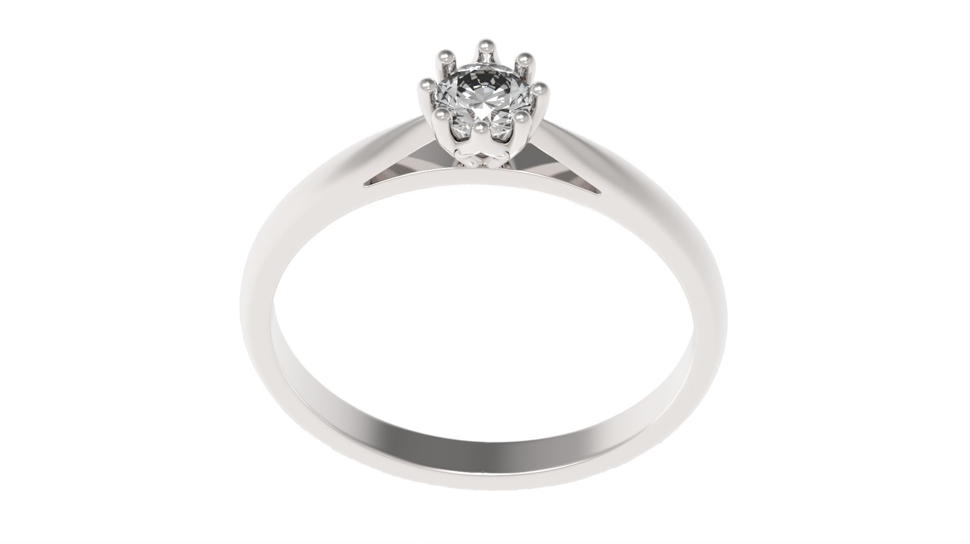 Infinity Diamond Engagement  Ring All Size 3D print model_1