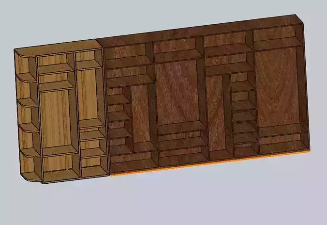 cupboard wooden cabinet with shelves and drawers