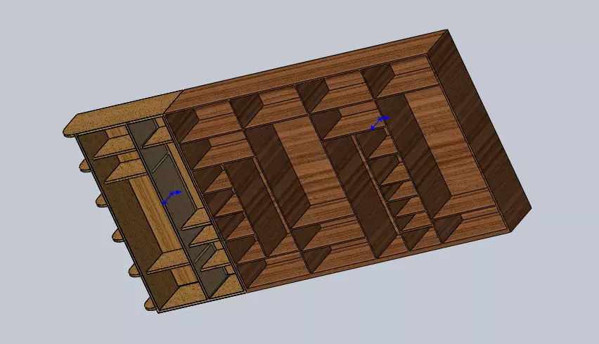 cupboard wooden box 3D model_0