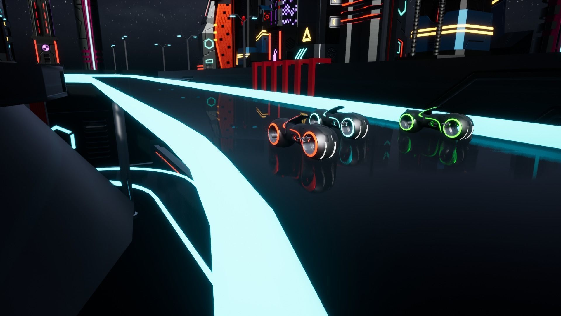 Cyberpunk Race Town Low-poly 3D model_4