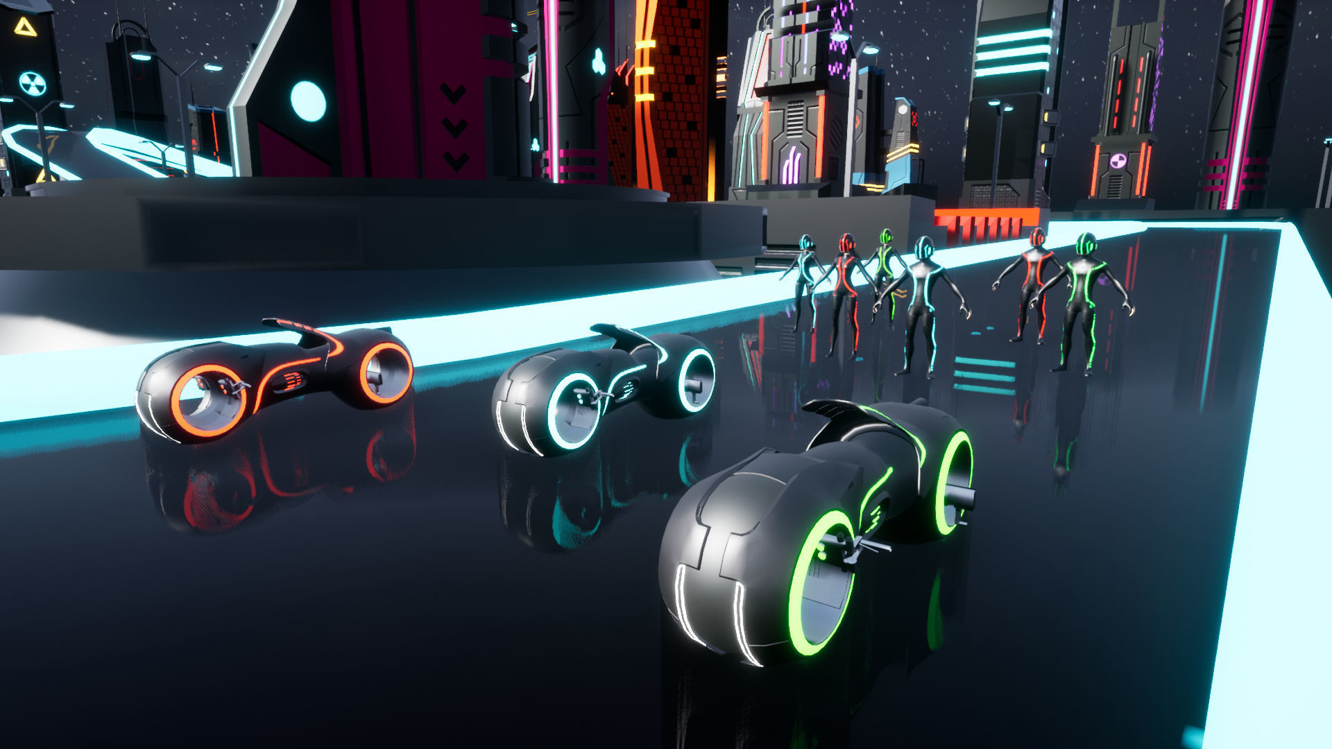 Cyberpunk Race Town Low-poly 3D model_3