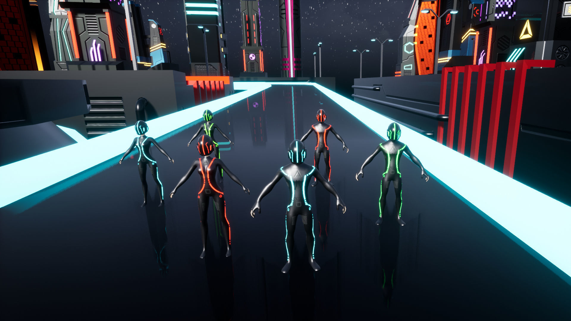 Cyberpunk Race Town Low-poly 3D model_2