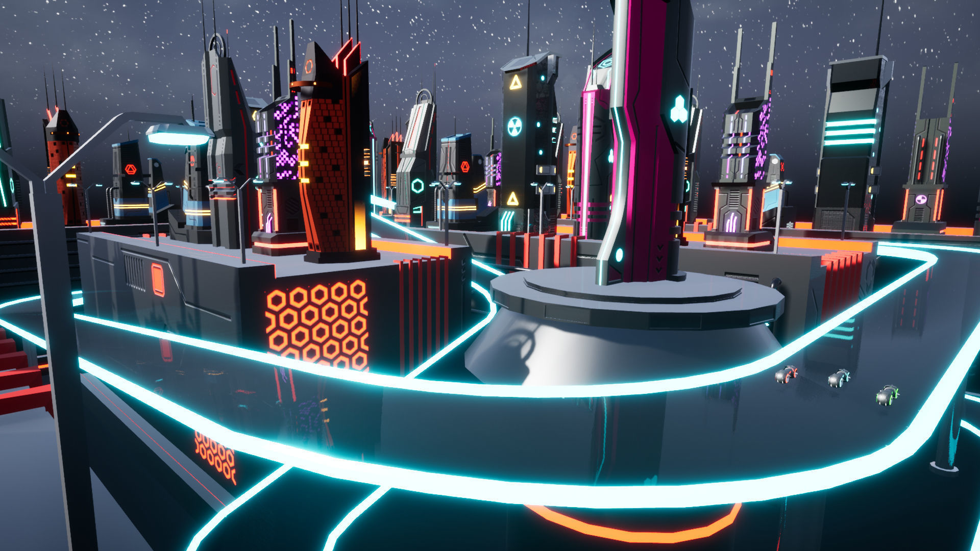 Cyberpunk Race Town Low-poly 3D model_25