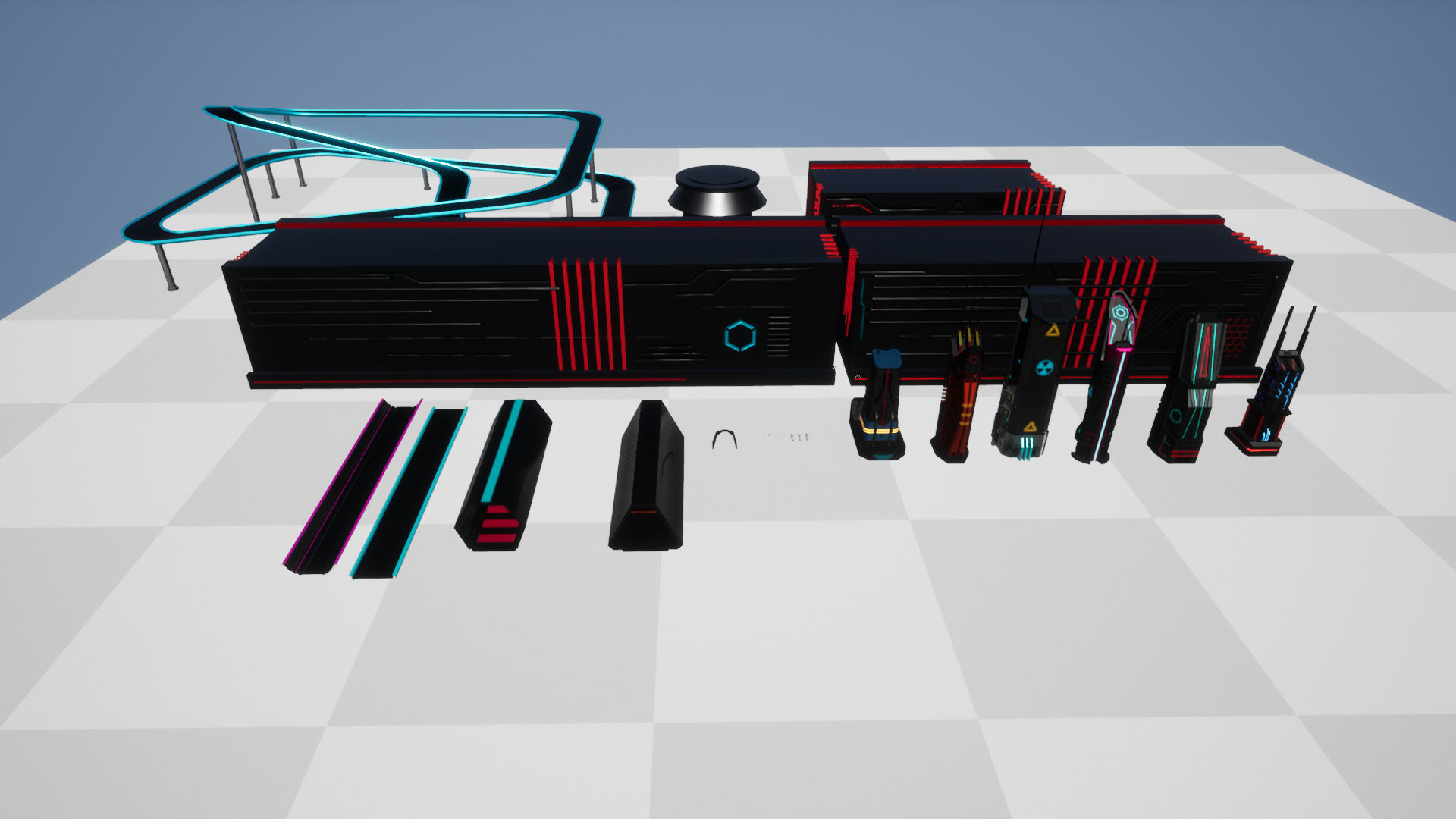 Cyberpunk Race Town Low-poly 3D model_30