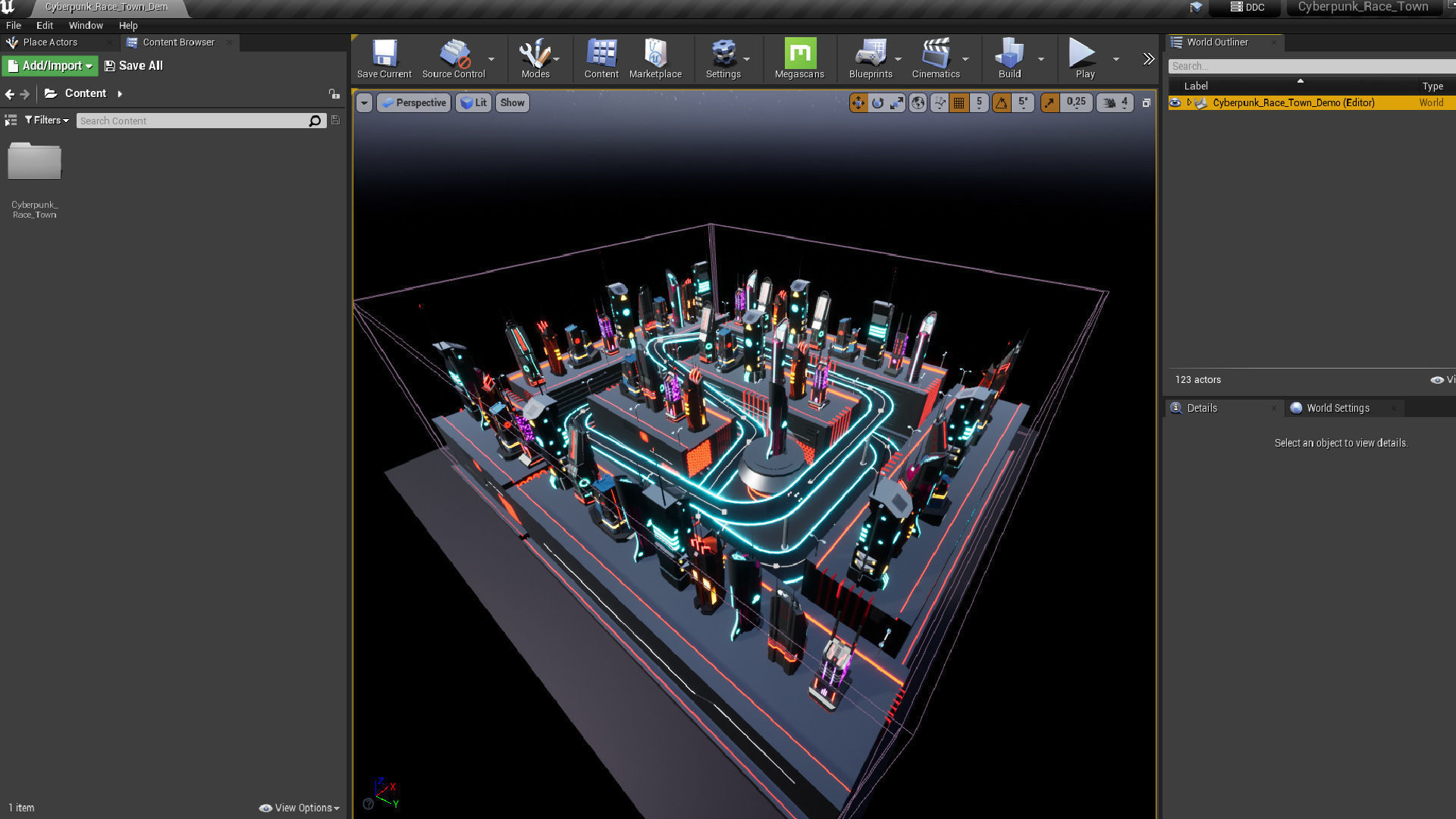 Cyberpunk Race Town Low-poly 3D model_32