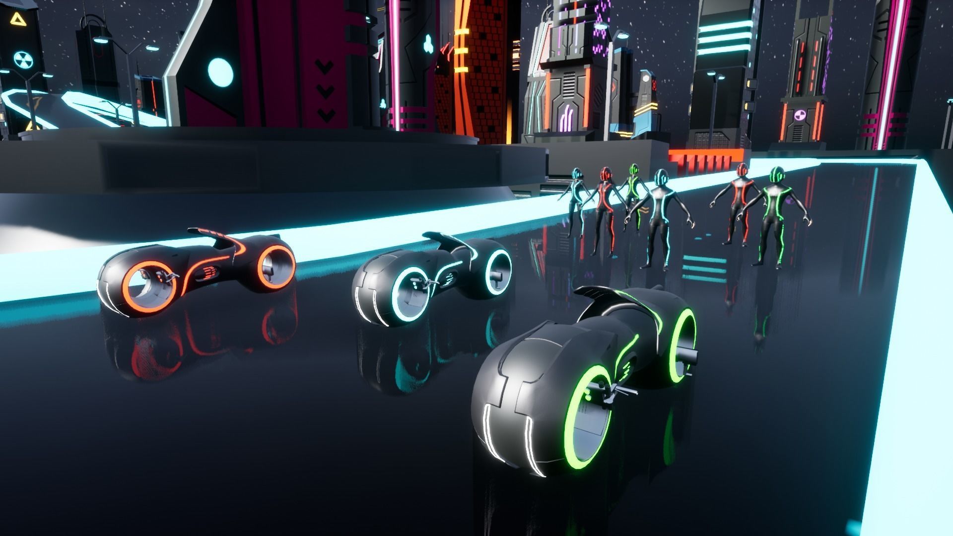 Cyberpunk Race Town Low-poly 3D model_6