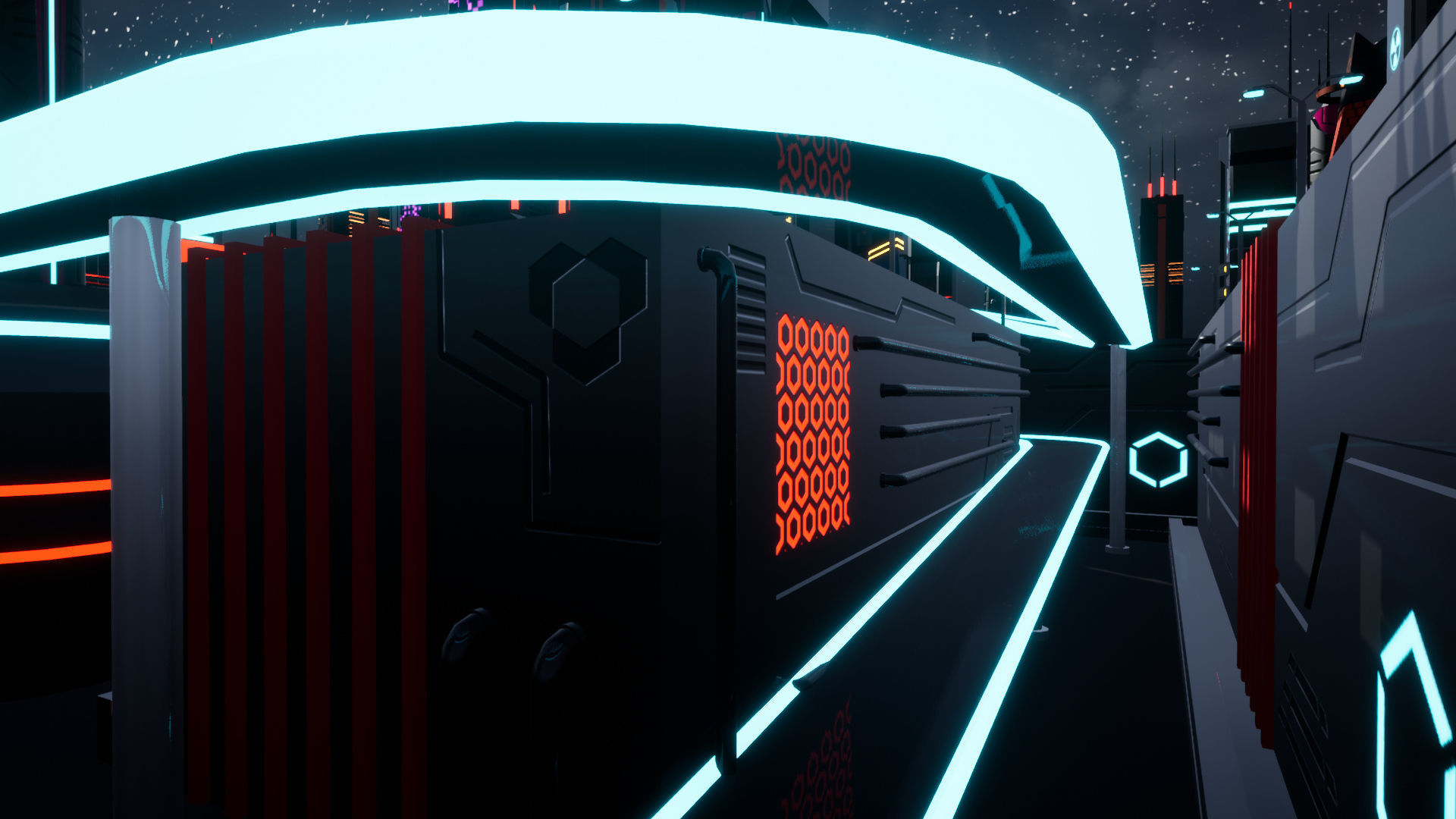 Cyberpunk Race Town Low-poly 3D model_24