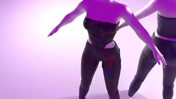 Legging Set two mannequins outfits Low-poly 3D model