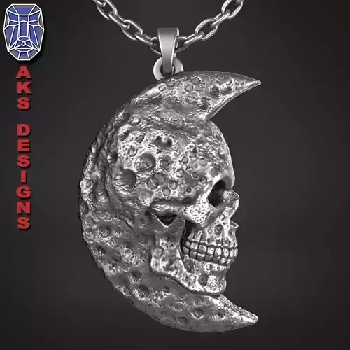 skull  Pendant jewelry Moon v1 