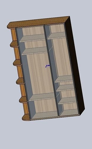 cupboard wooden cabinet with shelves and drawers 3D model