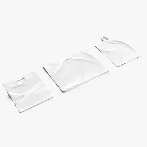 Plastic bag lying set - 3 bag shapes Low-poly 3D model