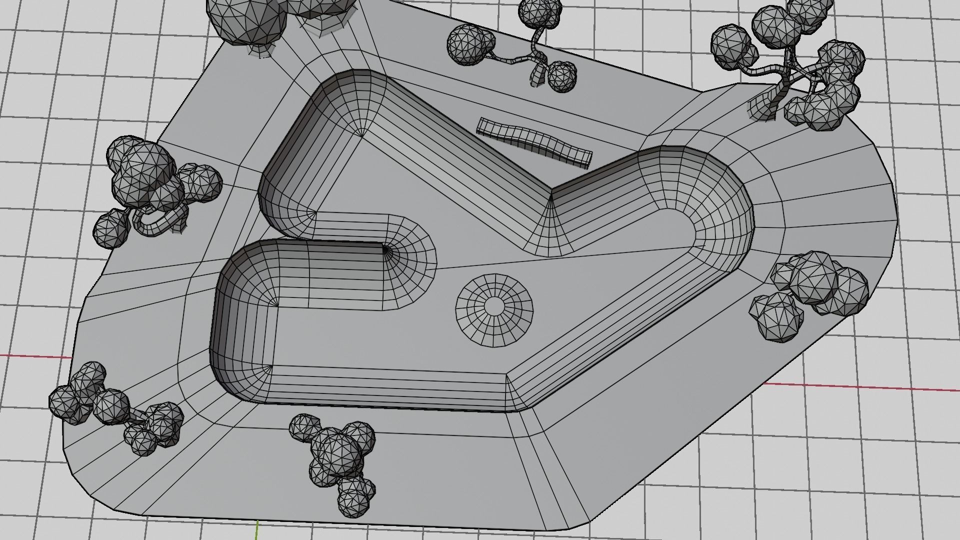 Low poly skatepark swimming pool with trees Free 3D model_4