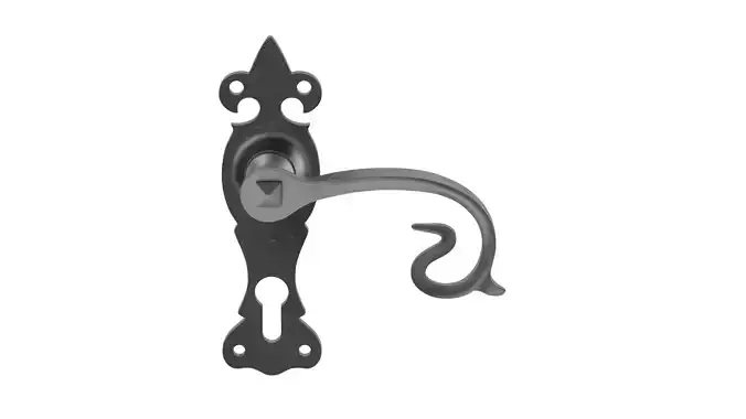 Fleur De Lys Door Handle Low-poly 3D model