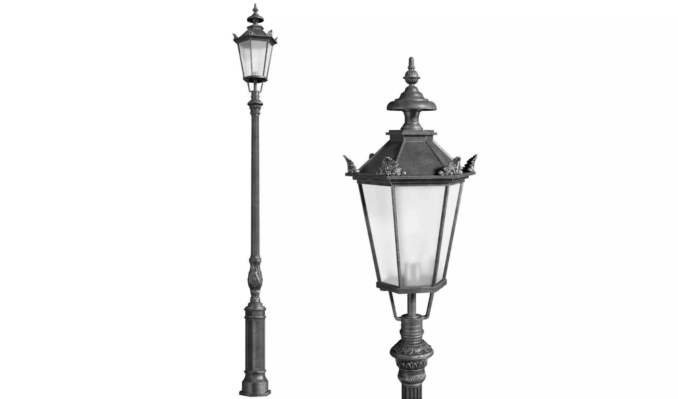 Classic street Outdoor landscape light Lamp Lantern 3D model_0