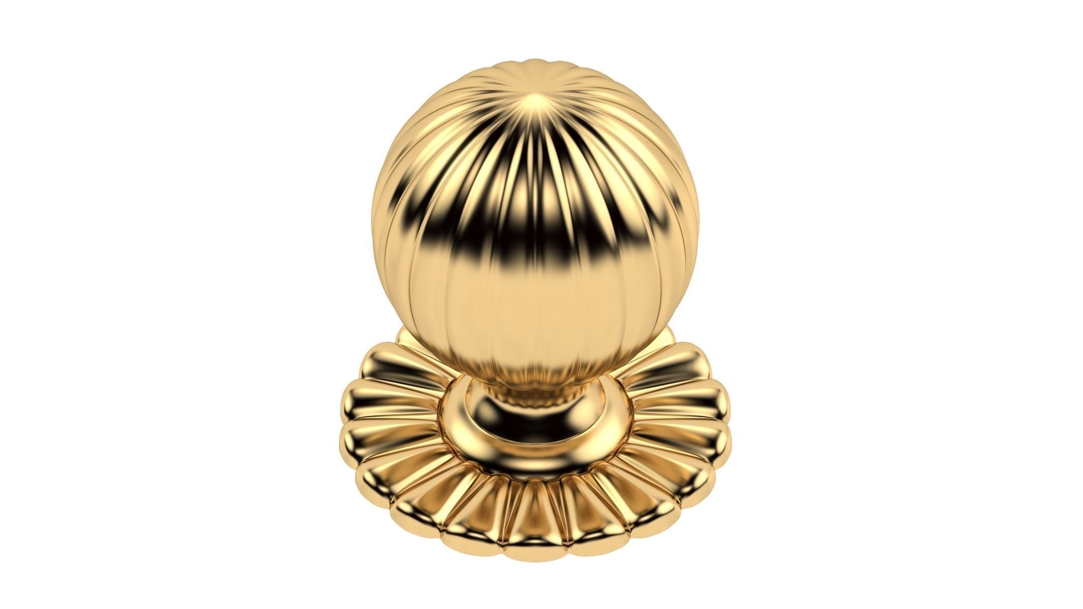 Flower Mortice Door Knob 3D model_2