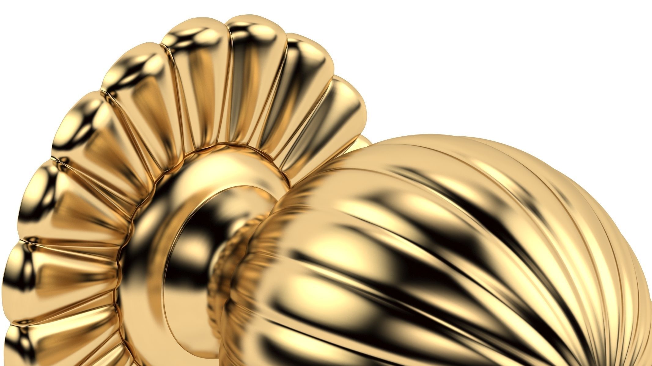 Flower Mortice Door Knob 3D model_4