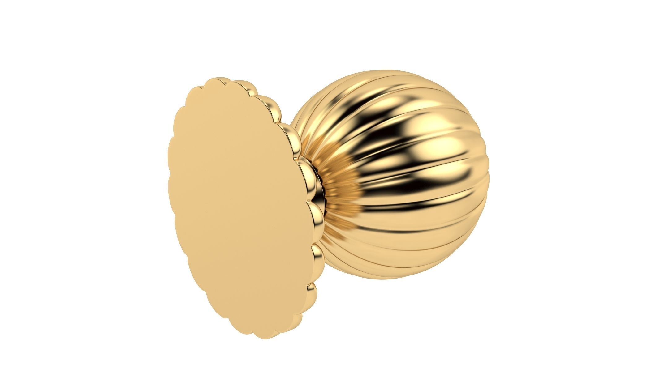 Flower Mortice Door Knob 3D model_1