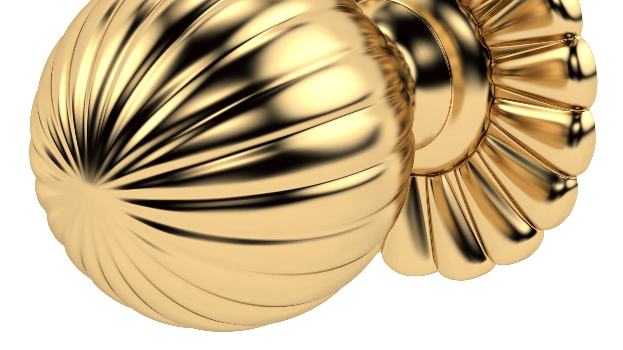 Flower Mortice Door Knob 3D model_3