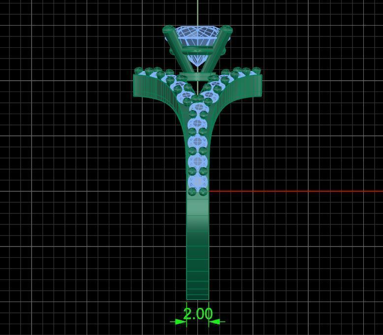 Solitaire ring  3D print model_5