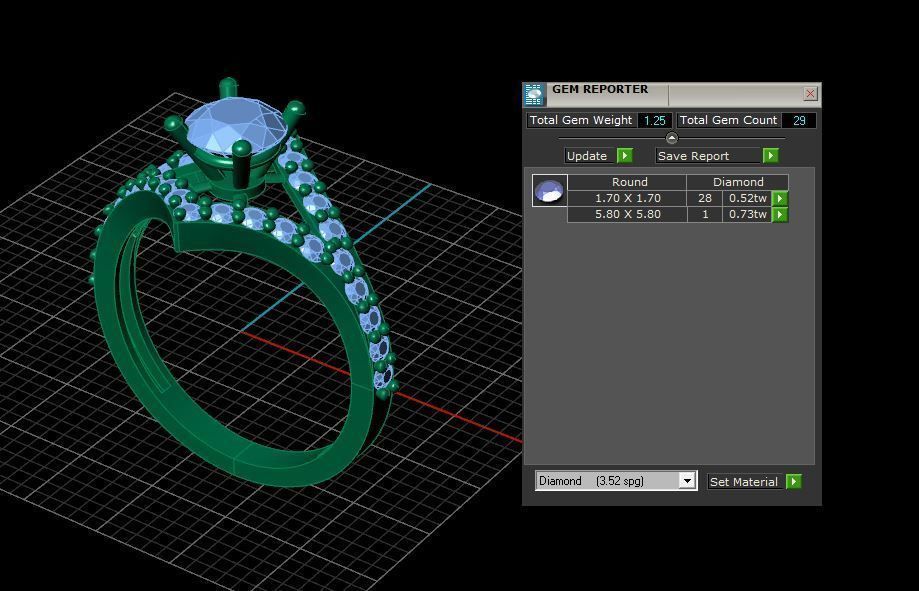 Solitaire ring  3D print model_7