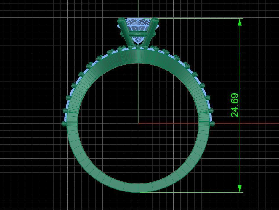Solitaire ring  3D print model_3