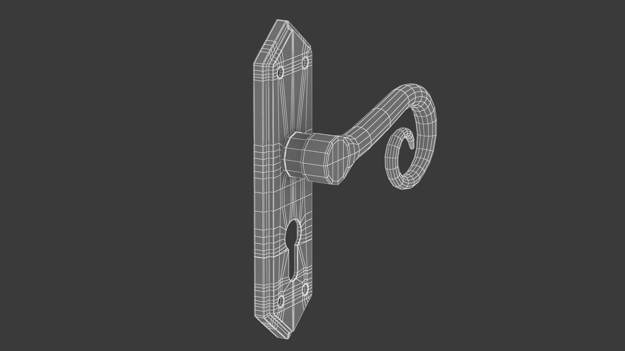 Frelan Royal Black Antique Handle 3D model_6