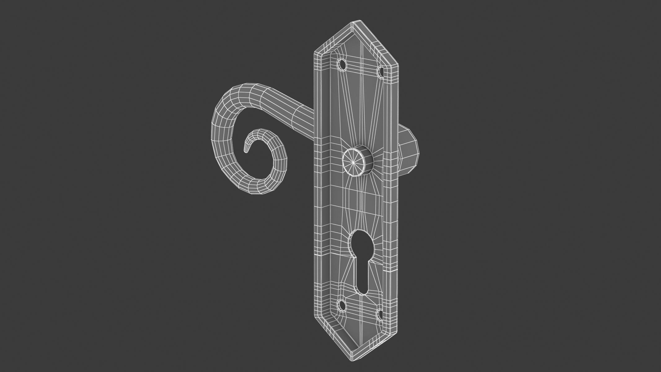 Frelan Royal Black Antique Handle 3D model_7