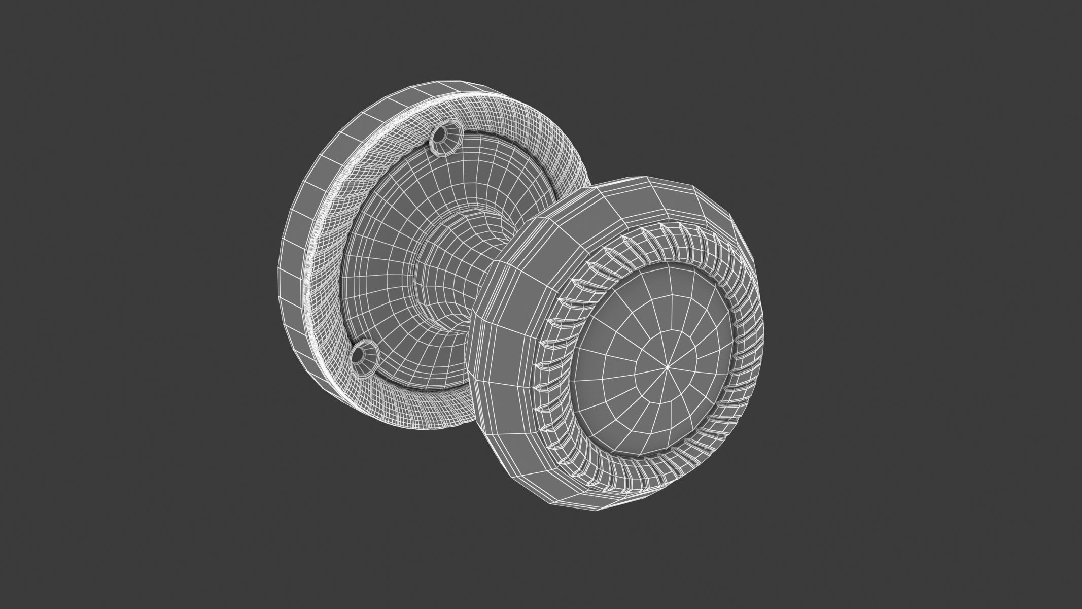 Georgian Mortice Door Knob 3D model_5