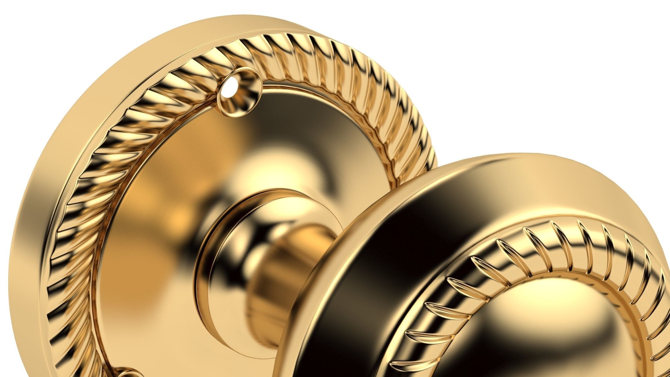 Georgian Mortice Door Knob 3D model_4