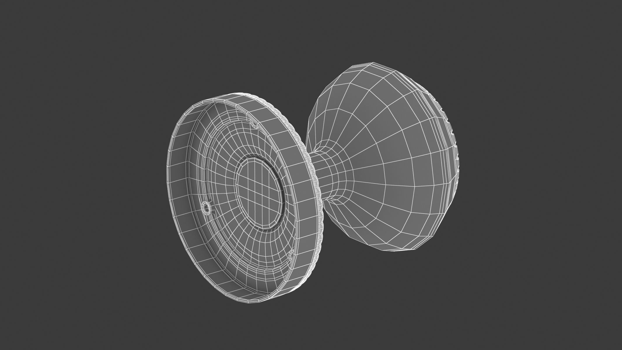 Georgian Mortice Door Knob 3D model_6