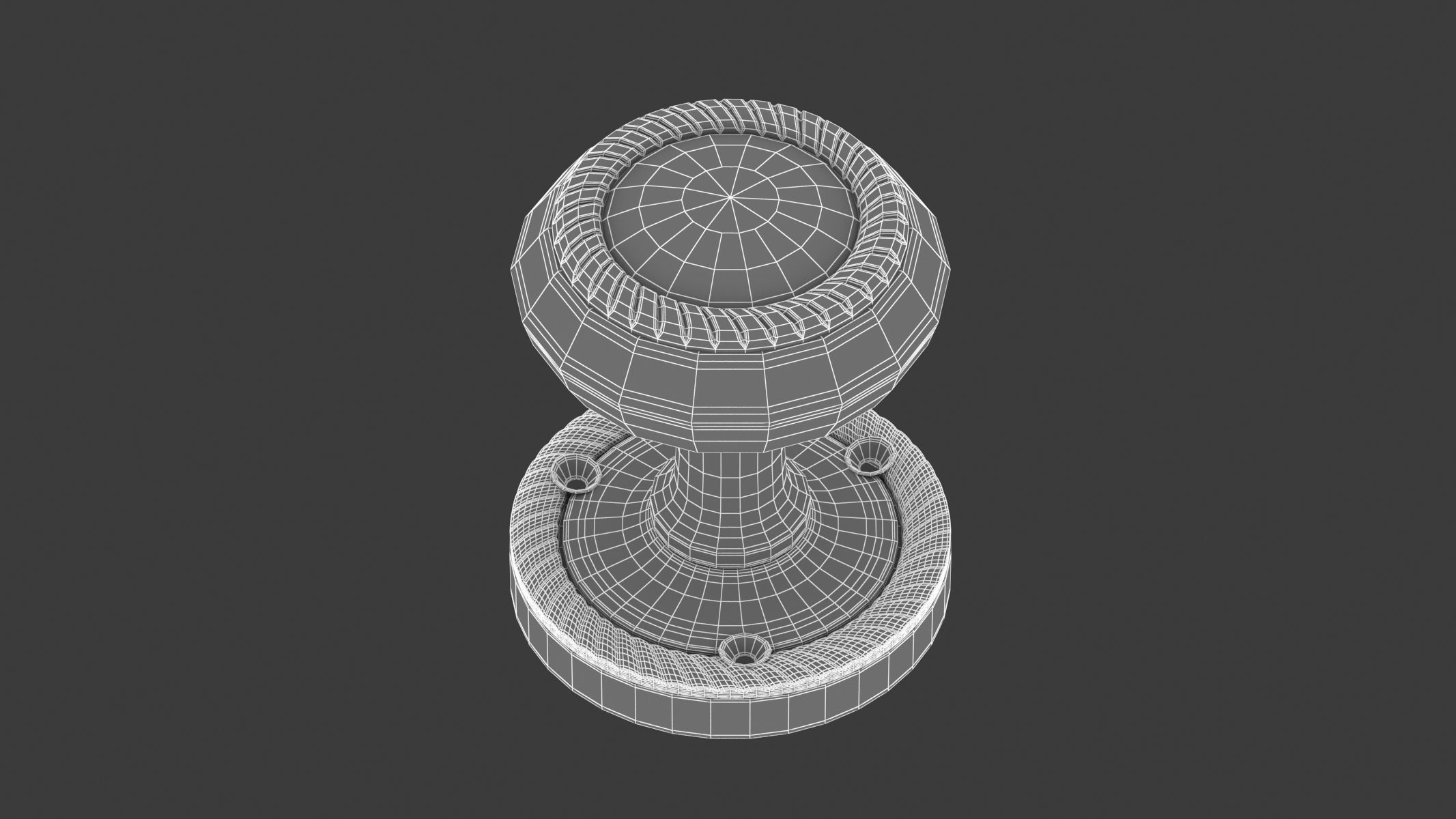 Georgian Mortice Door Knob 3D model_7