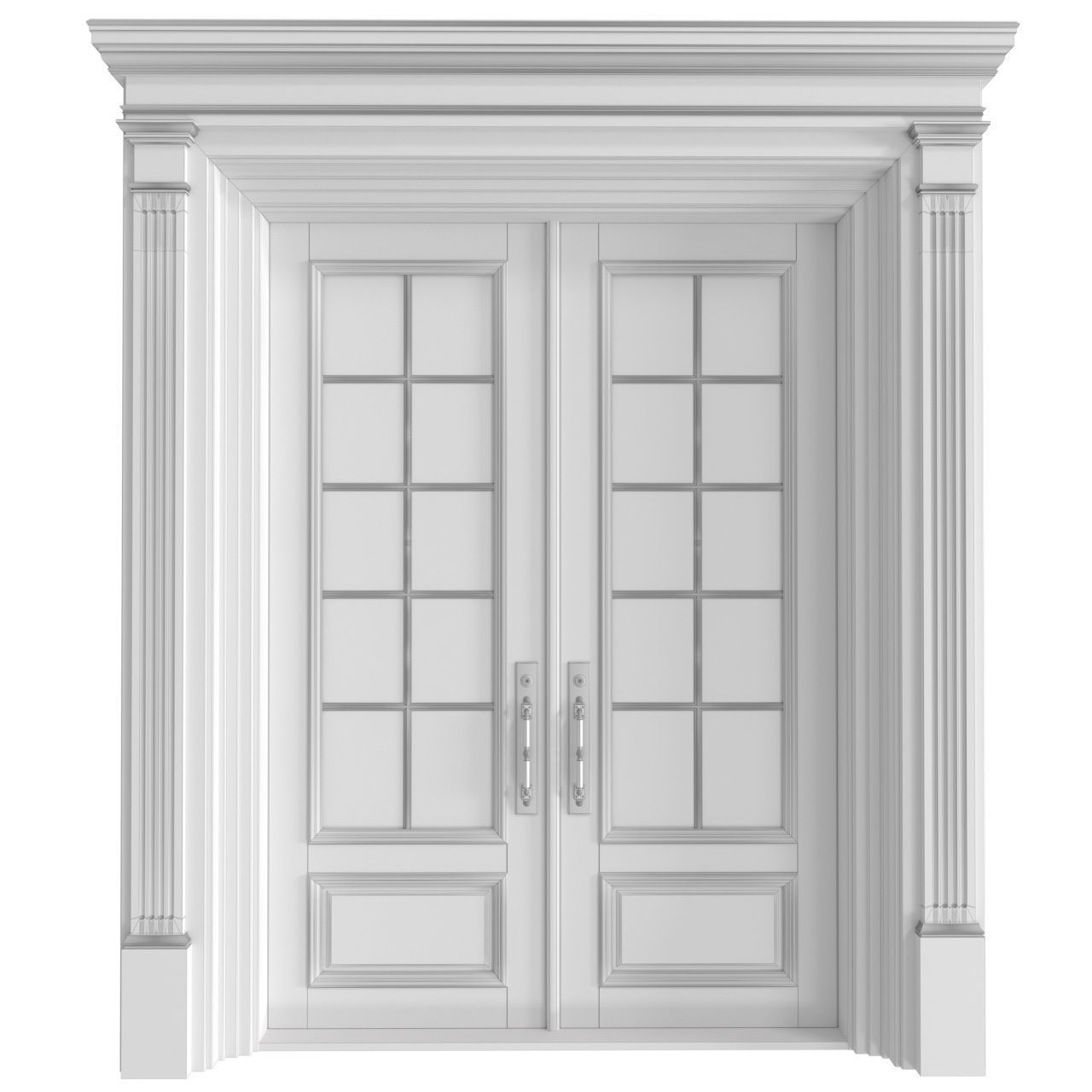Entrance classic door External Doors Exterior Door 3D model_3