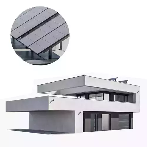 Modern house 19 at night 3D model