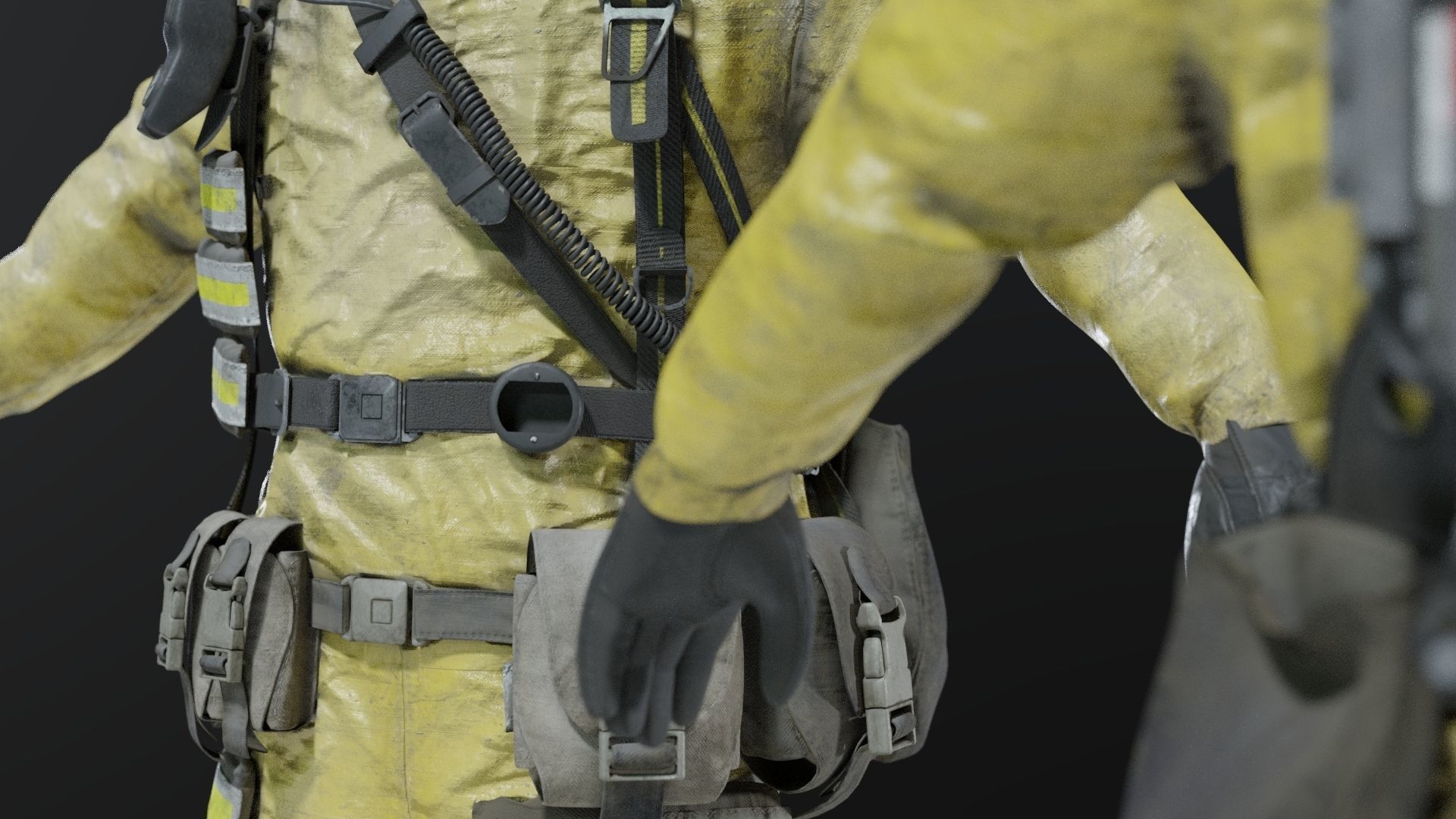 HAZMAT NBC Suit Rigged 3D model_10
