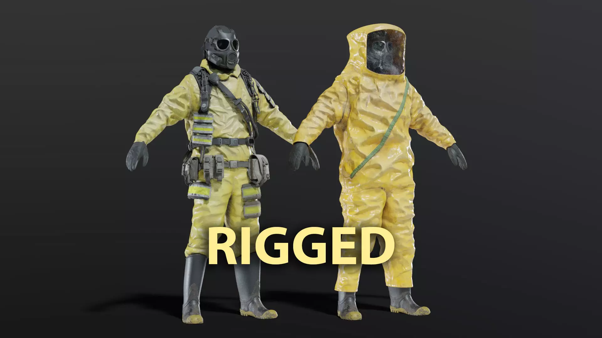 HAZMAT NBC Suit Rigged 3D model_0