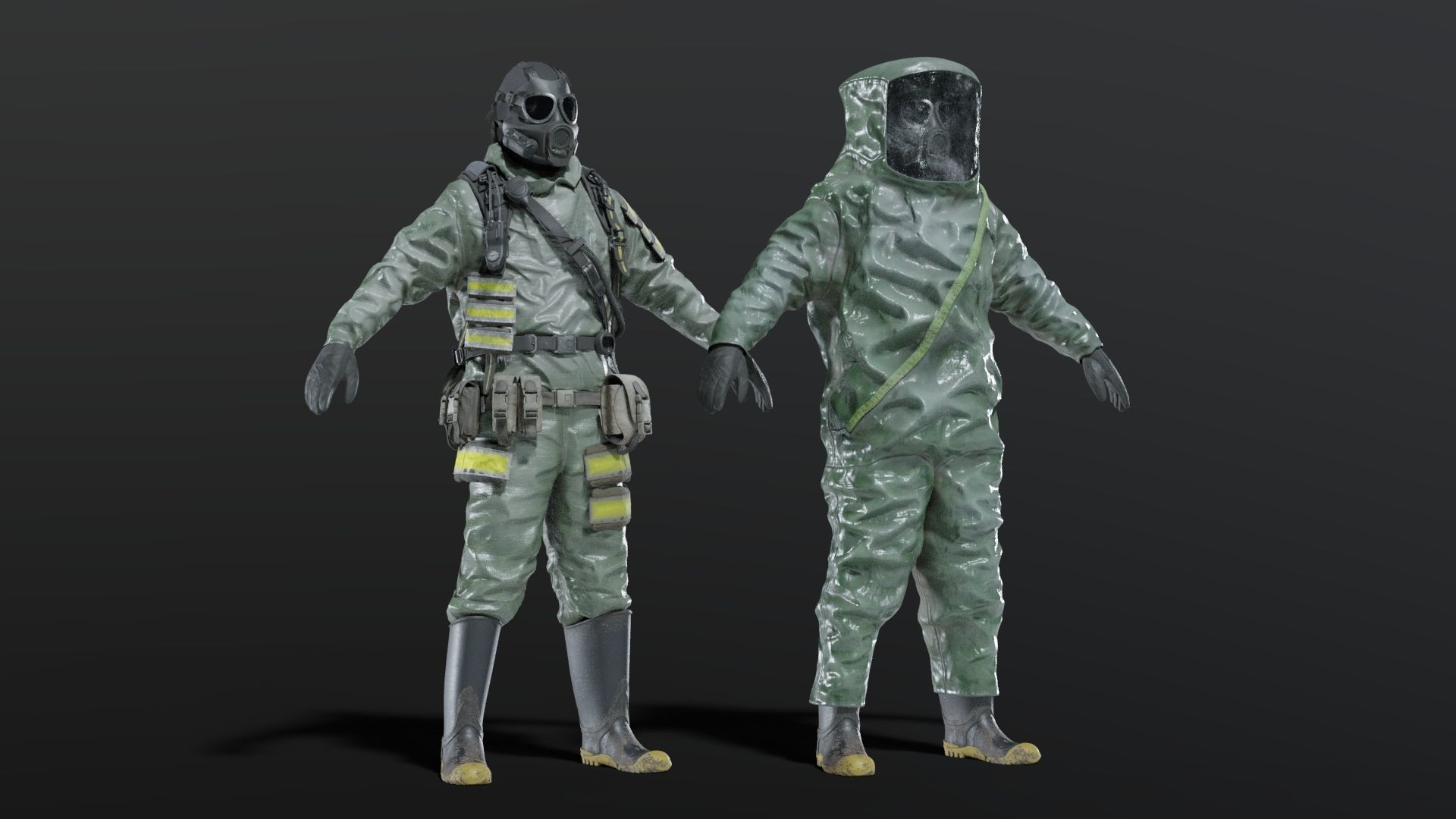 HAZMAT NBC Suit Rigged 3D model_2