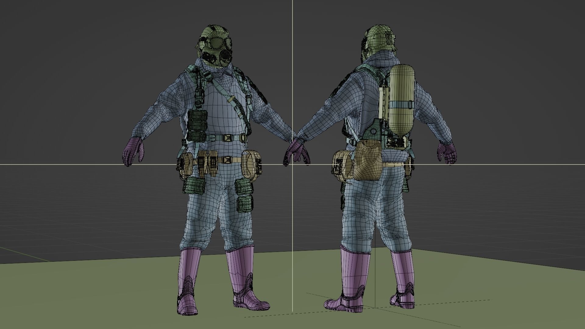 HAZMAT NBC Suit Rigged 3D model_23