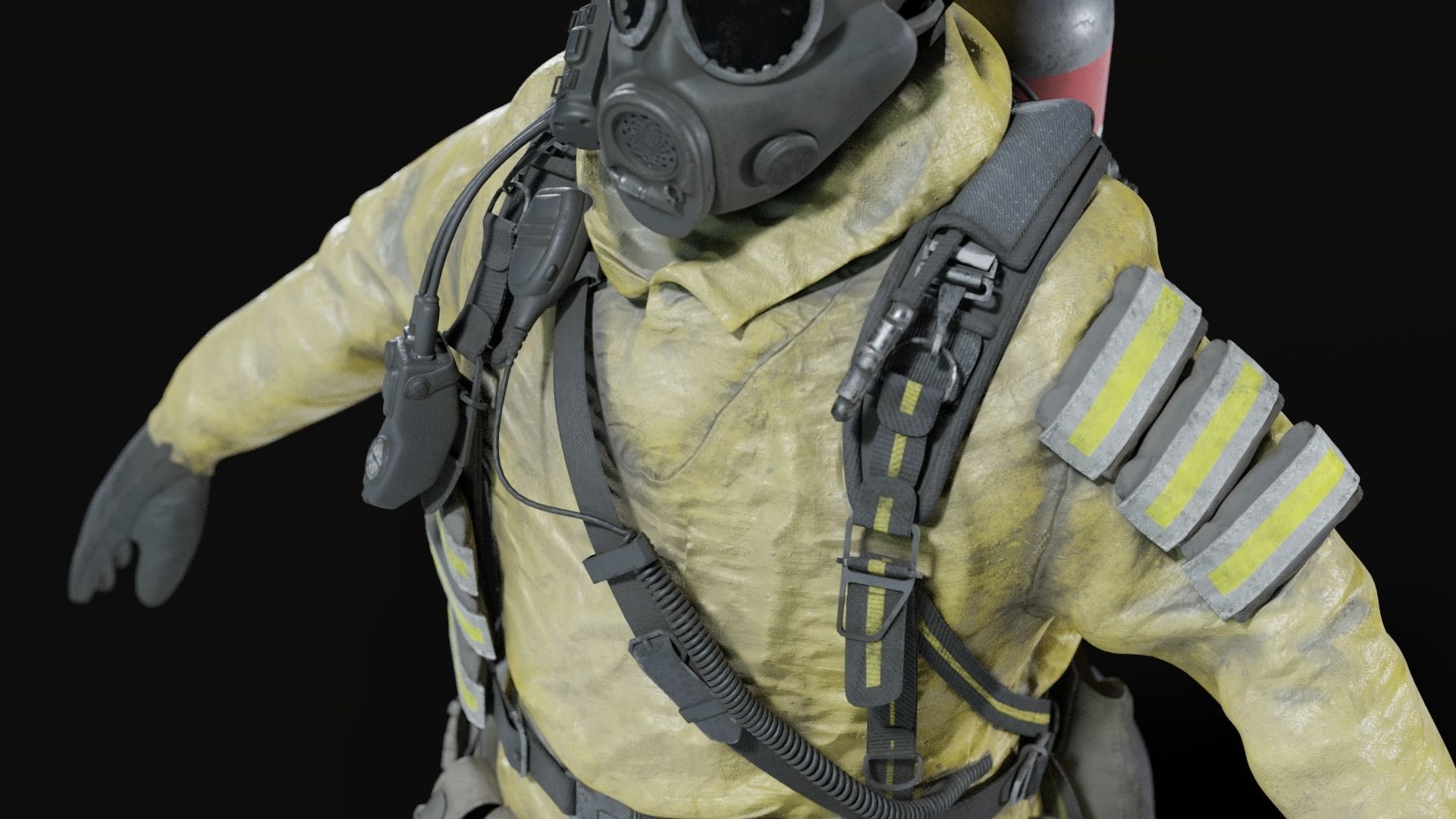 HAZMAT NBC Suit Rigged 3D model_9