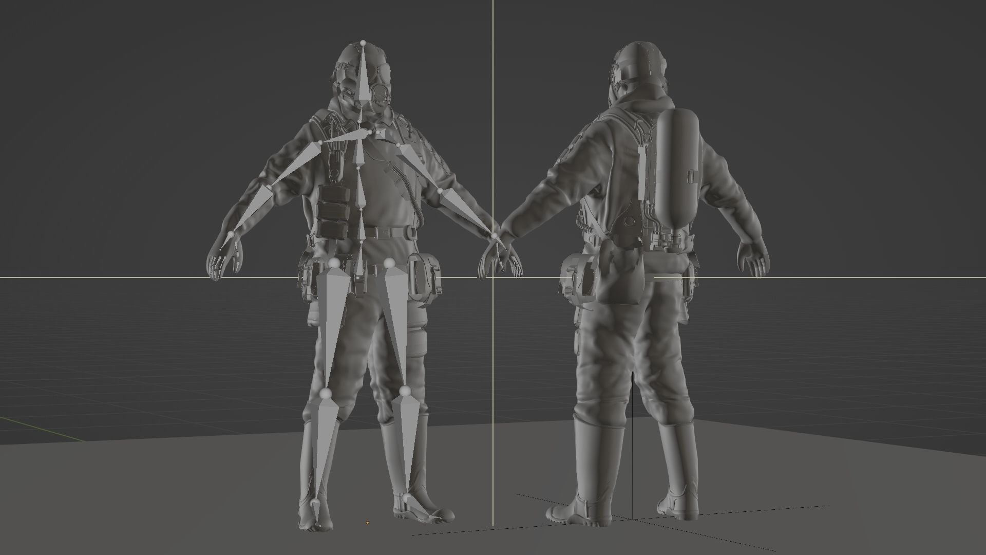 HAZMAT NBC Suit Rigged 3D model_3
