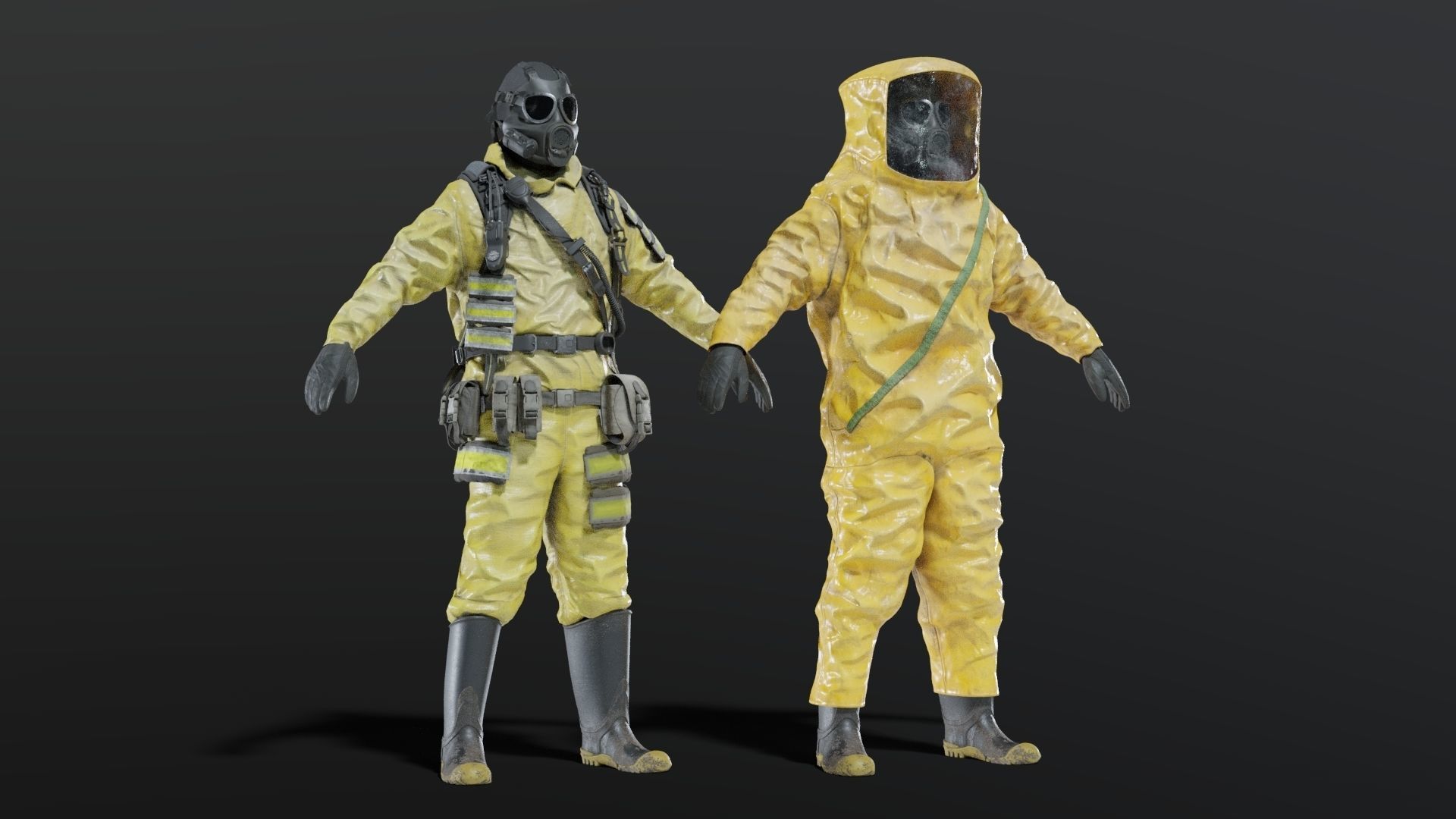 HAZMAT NBC Suit Rigged 3D model_1